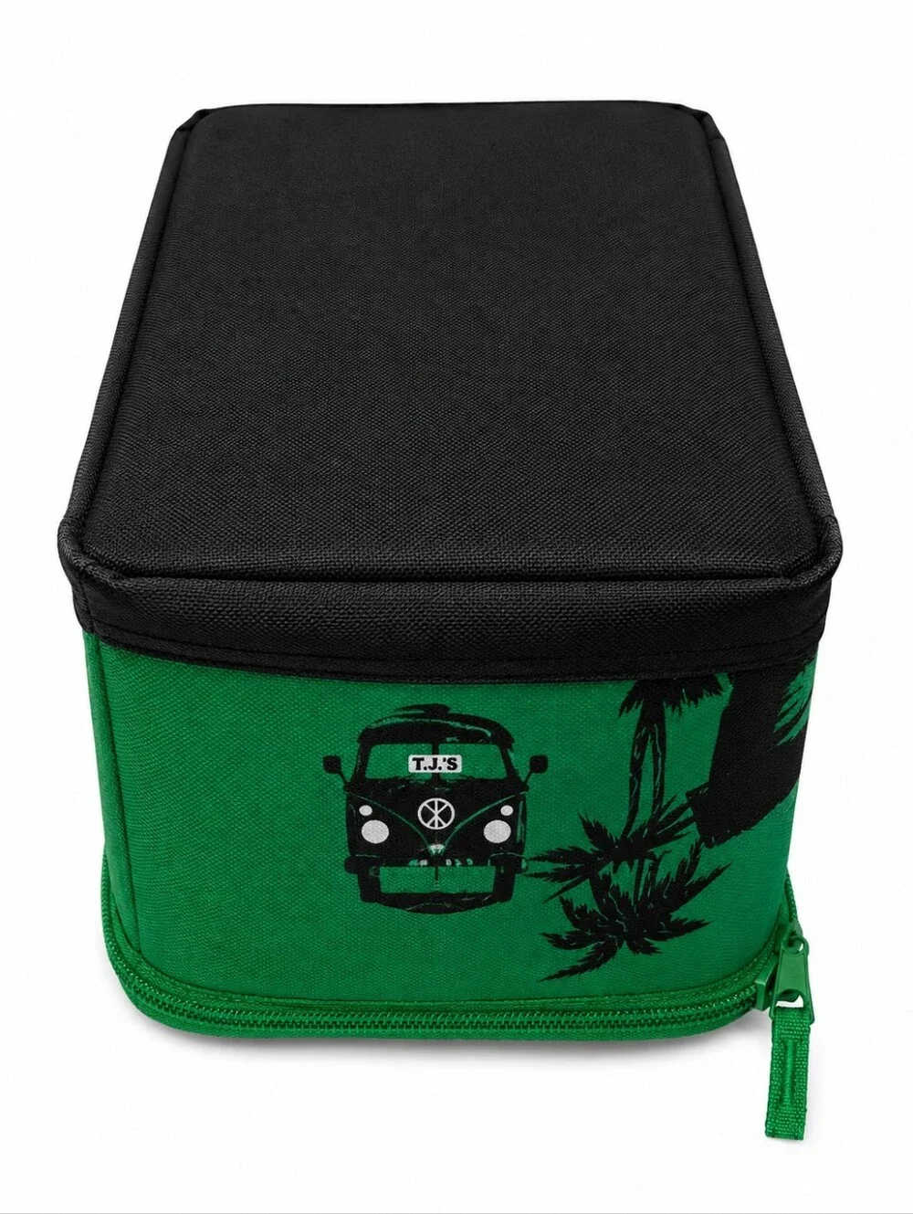 Trader Joe's Large Insulated Lunch Bag Green Palm Tree Cooler Tote